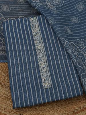 printed linen unstitched dress material 2