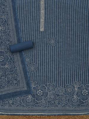 printed linen unstitched dress material 3
