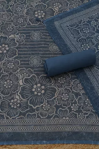 printed linen unstitched dress material