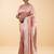 Pink women woven design saree with unstitched blouse