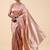 Pink women woven design saree with unstitched blouse