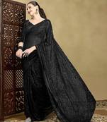 Black women embellished sequinned pure georgette celebrity saree