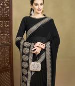 Black embellished sequinned saree