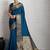 Teal rich zari border saree with blouse piece