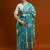 Blue woven design banarasi sarees with blouse piece