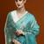 Blue woven design banarasi sarees with blouse piece