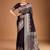 Burgundy floral zari woven design tassels saree with blouse piece