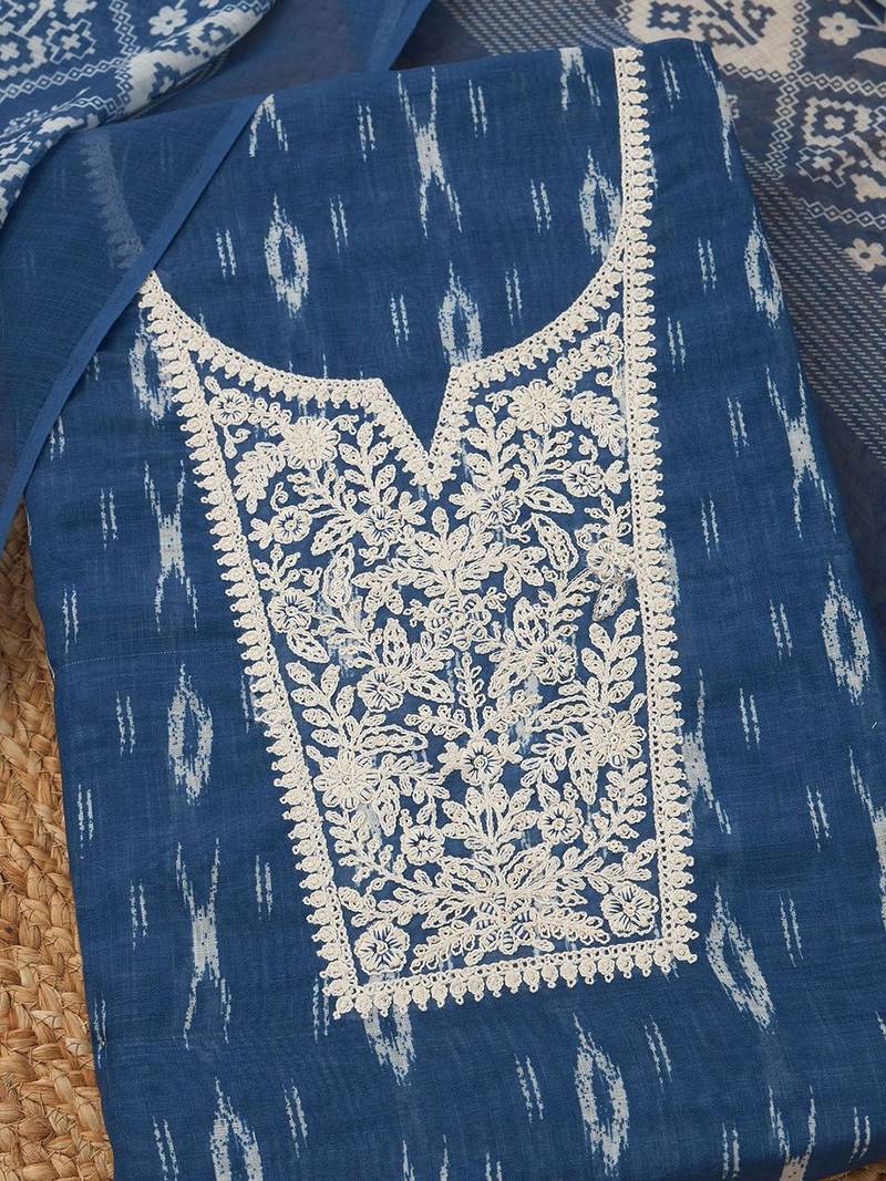 printed linen unstitched dress material