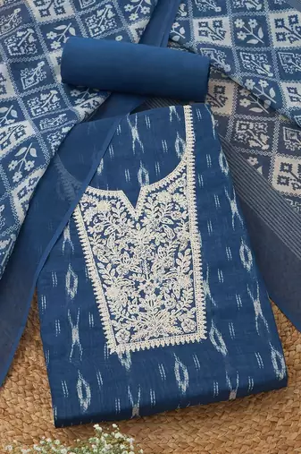 printed linen unstitched dress material