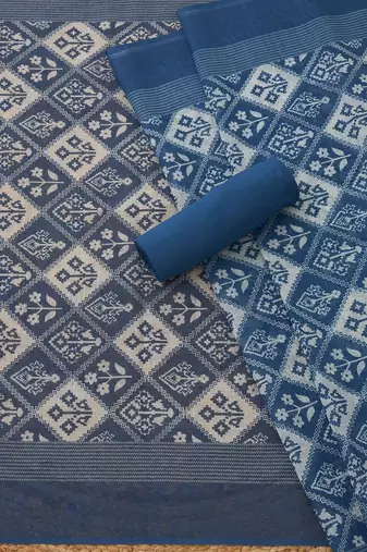 printed linen unstitched dress material