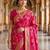 Pink woven design zari silk blend khadi saree