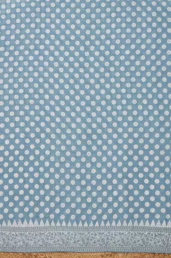polka dots printed linen unstitched dress material