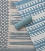 polka dots printed linen unstitched dress material