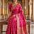 Pink woven design zari silk blend khadi saree