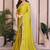 Yellow yellow satin chiffon embroidery saree