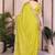 Yellow yellow satin chiffon embroidery saree