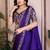 Violet violet satin chiffon embroidery saree