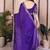 Violet violet satin chiffon embroidery saree