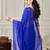 Blue sequin embellished border saree with unstitched blouse