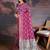 Magenta woven design zari saree with blouse piece
