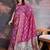 Magenta woven design zari saree with blouse piece