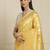 Yellow ethnic motifs woven design muga saree with unstitched blouse