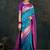 Turquoise teal blue silk blend women gold woven butta zari border sarees