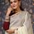Cream sequinned embellished saree