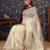Cream sequinned embellished saree