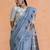 Blue woven design saree with blouse