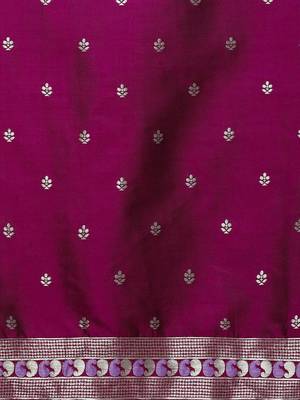 Lavender woven design saree with blouse 4