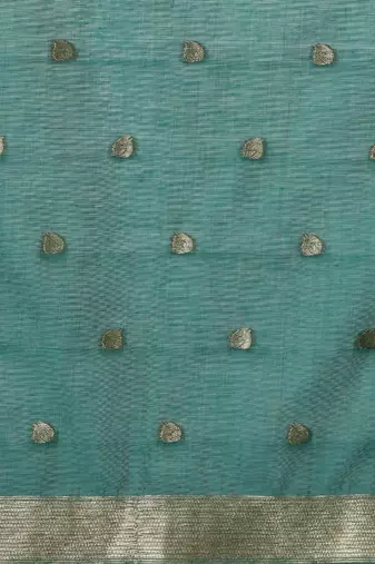 Cream woven design chanderi sarees with blouse piece