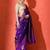 Purple woven design banarasi sarees with blouse piece