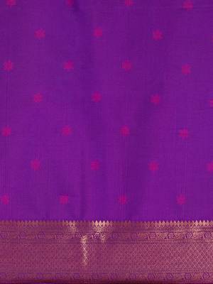 Purple woven design banarasi sarees with blouse piece 4