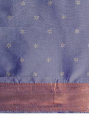 Purple woven design katan sarees with blouse piece 4