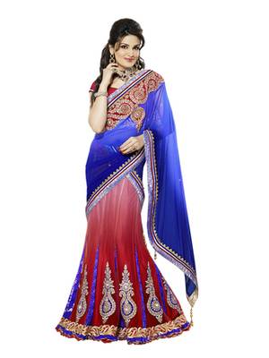 Multicolor Net And Net Jequard And Dupatta Net And Inner Satin Patch Work And Zari Work Unstitched Lehenga Choli 2