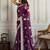 Magenta ethnic motifs embroidered net saree