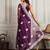 Magenta ethnic motifs embroidered net saree