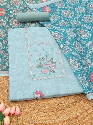 printed linen unstitched dress material 1