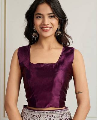 Magenta ethnic motifs embroidered net saree 5