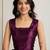 Magenta ethnic motifs embroidered net saree