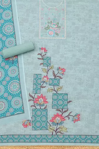printed linen unstitched dress material