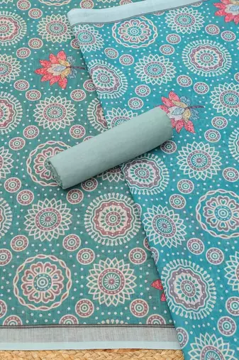 printed linen unstitched dress material