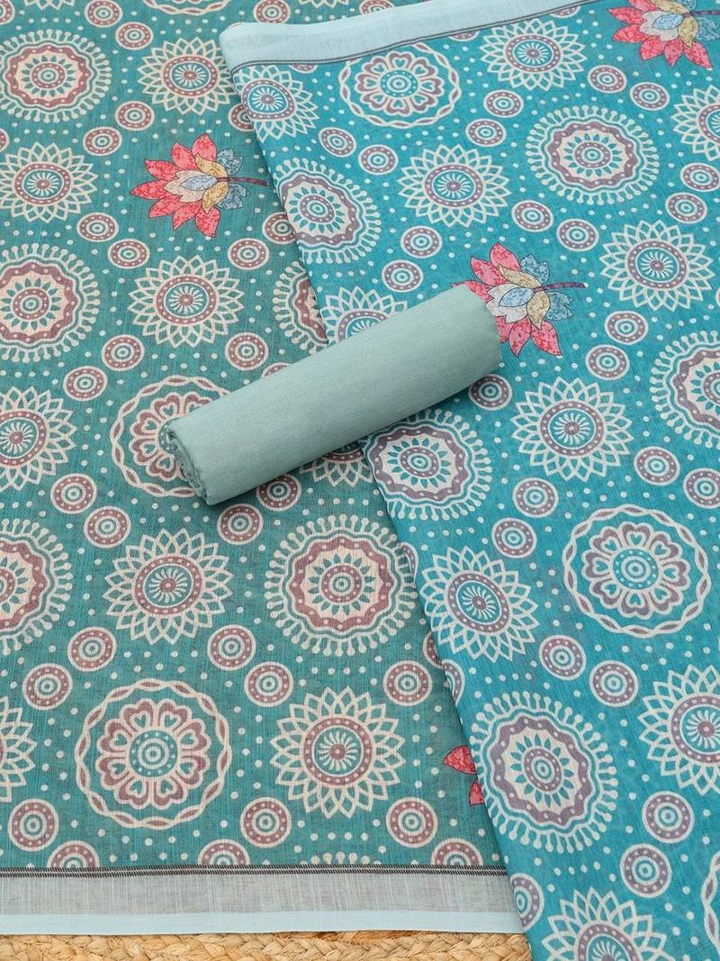 printed linen unstitched dress material