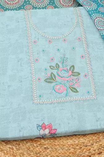 printed linen unstitched dress material