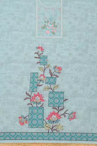 printed linen unstitched dress material