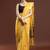 Yellow woven design muga saree with blouse