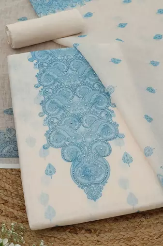 printed linen unstitched dress material
