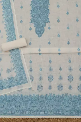 printed linen unstitched dress material