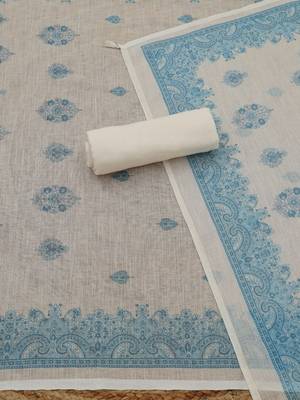 printed linen unstitched dress material 3